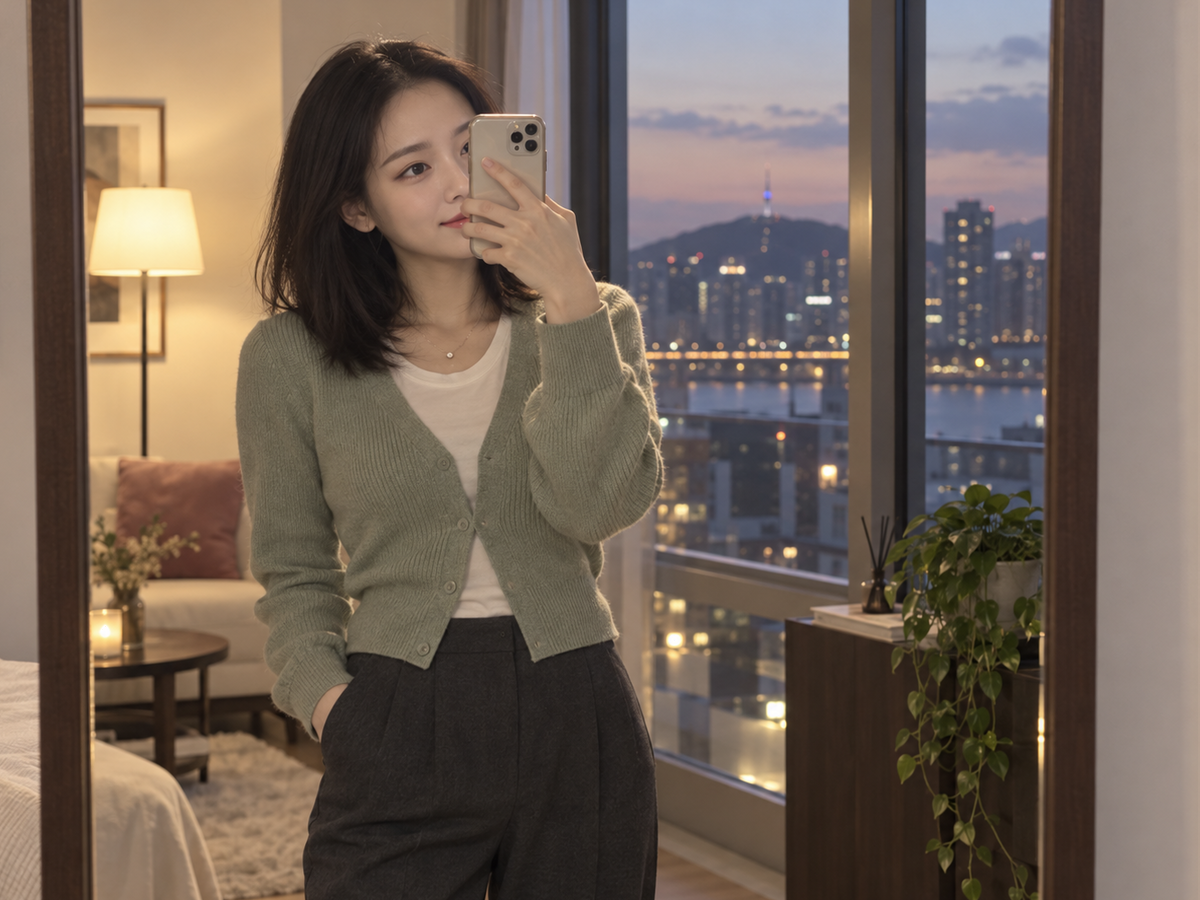 인천광역시 검단구 검단 이동과 방문 일정을 안내하는 젊은 성인 한국 여성 관리사